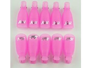 Silicone UV Gel Polish Remover Wraps Soak Off Cap Clip Nail Art Tool(10 Pcs)