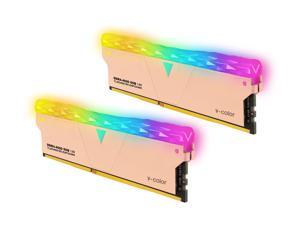 v-color Prism Pro RGB Golden Armis DDR4 16GB(2 x 8GB) 4600MHz (PC4-36800) CL19 RGB Gaming Metallic Golden Desktop Ram Memory Module UDIMM Hynix IC (TL8G46819D-E6PGAWK)