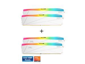 V-COLOR DDR5 SCC 2+2 KIT Manta XFinity 48GB(24GBx2) 7600MHz with RGB Filler kit CL36 1.4V RGB Gaming Desktop Upgrade RAM Memory Module - White (TMXFL2476836WW-DW)