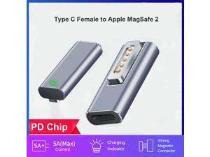 Type C USB-C Female to MagSafe 2 Magnetic T-Tip Power Adapter Converter with PD Inducing Chip for Apple MacBook Pro 13inch 15in 17inch with Retina Display ((Mid 2012 & After) A1398 A1424 MD506LL/A