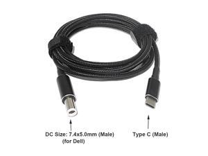 100W USB-C Type C to 7.4mm 5.0mm round Tip Charging Power Cable for Dell 7.4mm*5.0mm round tip laptops