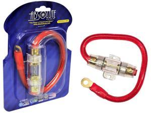 Absolute AGHPKG4RD 4 Gauge Red Power Cable and In-Line Fuse Holder Kit 60A Fuse