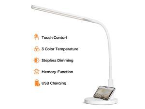 tomons LED Desk Lamp Dimmable Lighting Fixture with USB Charging Port, Phone Stand and Flexible Gooseneck, Touch Control, Steplessly Adjustable Brightness, 3 Color Temperature tomons LED Desk Lamp Dimmable Lighting Fixture with USB Charging Port, Phone Stand and Flexible Gooseneck, Touch Control, Steplessly Adjustable Brightness, 3 Color Temperature