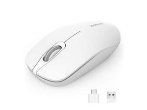 Inateck Wireless Mouse 2.4G Slim Mouse with 2 Nano Receiver USB A/USB C, Noiseless Mouse, Compatible with Notebook, PC, Laptop, MacBook, MS02001 White Inateck Wireless Mouse 2.4G Slim Mouse with 2 Nano Receiver USB A/USB C, Noiseless Mouse, Compatible with Notebook, PC, Laptop, MacBook, MS02001 White