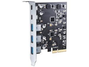 Inateck PCIe to USB 3.2 Gen 2 Expansion Card with 20 Gbps Bandwidth, 3 USB Type-A and 2 USB Type-C Ports, KU5211_Black