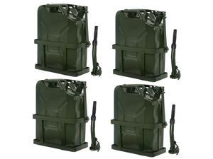 4pcs Jerry Can with Holder 20L Liter 5 Gallons - Steel Tank Fuel Gasoline Green