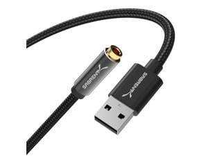SABRENT USB Type-A to 3.5mm Dual Function Audio Jack Active Adapter 20" Cable (CB-UA35)