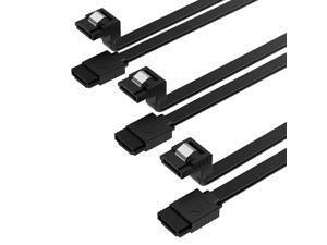 SABRENT  SATA III (6 Gbit/s) Right Angle Data Cable with Locking Latch for HDD/SSD/CD and DVD Drives (3 Pack - 20-Inch) in Black (CB-SRK3)