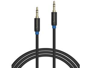 Sabrent 3.5mm Gold Plated Premium Auxiliary Male to Male AUX Cable [Step Down Design] 16 Feet (CB-AUX5)