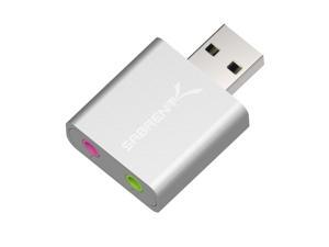Sabrent USB Aluminum External Stereo Sound Adapter | Silver (AU-EMAC) Sabrent USB Aluminum External Stereo Sound Adapter | Silver (AU-EMAC)