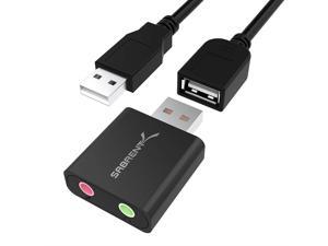 Sabrent Aluminum USB External Stereo Sound Adapter for Windows and Mac. Plug and Play No Drivers Needed [Black] (AU-EMCB)