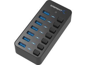 SABRENT 36W 7-Port USB 3.0 Hub with Individual Power Switches and LEDs Includes 36W 12V/3A Power Adapter (HB-BUP7)