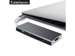 thunderbolt 3 hub usb-c dock Multiport Adapter hdmi 4k usb3.0 usb c charge tf sd card reader 7in1 cable For macbook pro 2017 thunderbolt 3 hub usb-c dock Multiport Adapter hdmi 4k usb3.0 usb c charge tf sd card reader 7in1 cable For macbook pro 2017