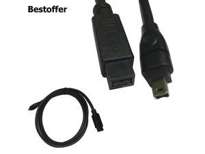 6ft Firewire 800 400 9 to 4 Pin Male IEEE1394b BILINGUAL Cable Cord 6' Black 6ft Firewire 800 400 9 to 4 Pin Male IEEE1394b BILINGUAL Cable Cord 6' Black