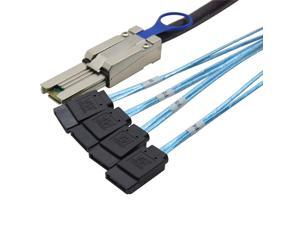Mini sas 26P SFF-8088 TO 4x SATA 7Pin Mini-SAS 26P TO 4SATA cable  with latch 1m