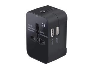 Travel Adapter, Worldwide All in One Universal Travel Adaptor Wall AC Power Plug Adapter Wall Charger with Dual USB Charging Travel Adapter, Worldwide All in One Universal Travel Adaptor Wall AC Power Plug Adapter Wall Charger with Dual USB Charging