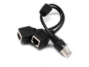 RJ45 Network Splitter Adapter Cable 1 Male to 2 Female Socket Port LAN Ethernet Splitter Y Adapter Cable Cat5 Cat5e Cat6 Cat7 RJ45 Network Splitter Adapter Cable 1 Male to 2 Female Socket Port LAN Ethernet Splitter Y Adapter Cable Cat5 Cat5e Cat6 Cat7