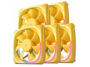 5x CF120,Yellow Frame 120mm ARGB MB Sync PC Computer Silence Cooling Fan 5x CF120,Yellow Frame 120mm ARGB MB Sync PC Computer Silence Cooling Fan