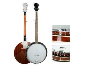 High Grade 5 String Sapele Banjo with Closed Back 24 Brackets Head Maple Neck High Grade 5 String Sapele Banjo with Closed Back 24 Brackets Head Maple Neck