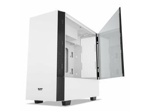 V22 White Mid Tower PC Case M-ATX W/ Vertical Graphics Card Instal V22 White Mid Tower PC Case M-ATX W/ Vertical Graphics Card Instal