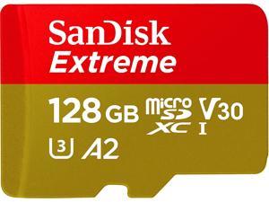 SanDisk Extreme 128 GB microSDXC Memory Card + SD Adapter with A2 App Performance + Rescue Pro Deluxe, Up to 160 MB/s, Class 10, UHS-I, U3, V30