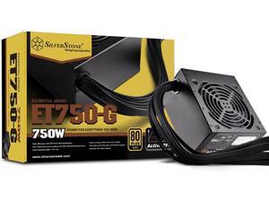SilverStone Tek 750W 80 Plus Gold Fixed Cable Power Supply with Flat Black Cables and Quiet Fan Curve SST-ET750-G SilverStone Tek 750W 80 Plus Gold Fixed Cable Power Supply with Flat Black Cables and Quiet Fan Curve SST-ET750-G