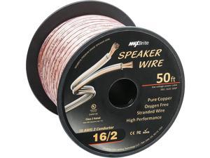 High Performance 16 Gauge Speaker Wire, Oxygen Free Pure Copper - UL Listed Class 2 (50 Feet Spool)