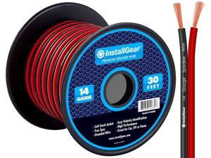 InstallGear 14 Gauge AWG 30ft Speaker Wire True Spec and Soft Touch Cable - Red/Black