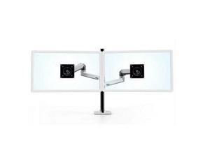 LX DUAL STACKING ARM, TALL POLE, BRIGHT WHITE, GRAY ACCENTS