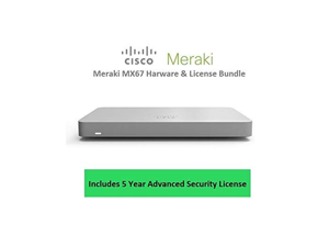 Cisco Meraki MX67 Router Security Appliance Includes 5 Year Security License Cisco Meraki MX67 Router Security Appliance Includes 5 Year Security License