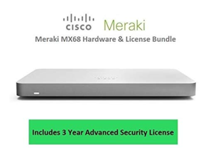 Cisco Meraki MX68 Router Security Appliance Includes 3 Year Security License Cisco Meraki MX68 Router Security Appliance Includes 3 Year Security License