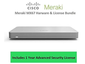 Cisco Meraki MX67 Router Security Appliance Includes 1 Year Advanced Security License Cisco Meraki MX67 Router Security Appliance Includes 1 Year Advanced Security License