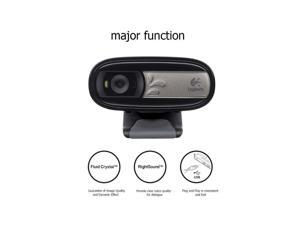 LG C170 HD Webcam Fluid Crystal Video Call 5MP CMOS Auto Focus USB Web Camera with Mic for notebook, LCD monitor Black