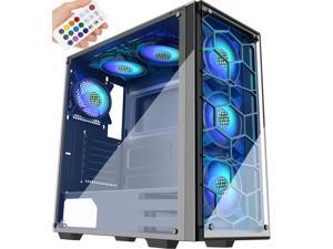 MUSETEX Phantom Black ATX Mid-Tower Case with 6 ×120mm ARGB Fans, USB 3.0 Tempered Glass Panels Gaming PC Case MUSETEX Phantom Black ATX Mid-Tower Case with 6 ×120mm ARGB Fans, USB 3.0 Tempered Glass Panels Gaming PC Case