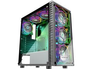 MUSETEX Gaming Case with 6 x 120mm ARGB Fans (Pre-Installed) and USB3.0, High Airflow ATX Mid-Tower Chassis Gaming PC Case, 2 Tempered Glass Panels Gaming Style Windows Computer Case Desktop Case MUSETEX Gaming Case with 6 x 120mm ARGB Fans (Pre-Installed) and USB3.0, High Airflow ATX Mid-Tower Chassis Gaming PC Case, 2 Tempered Glass Panels Gaming Style Windows Computer Case Desktop Case