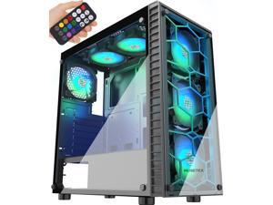 MUSETEX ATX Mid-Tower Gaming Case, PC Case with 6 x 120mm RGB Fans (Pre-Installed) with Remote, High Airflow, USB 3.0 Ports Tempered Glass Panel Gaming PC Case Computer Chassis (G05MN6) MUSETEX ATX Mid-Tower Gaming Case, PC Case with 6 x 120mm RGB Fans (Pre-Installed) with Remote, High Airflow, USB 3.0 Ports Tempered Glass Panel Gaming PC Case Computer Chassis (G05MN6)