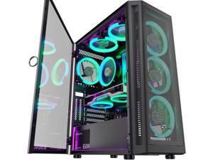 MUSETEX 6pcs 120mm ARGB Fans and 2pcs USB 3.0 Mesh Mid-Tower ATX Gaming PC Case, Opening Tempered Glass Panels Gaming Computer Case Desktop Cases 2021 Released ATX/Micro ATX/ITX (Black, TW8-S6) MUSETEX 6pcs 120mm ARGB Fans and 2pcs USB 3.0 Mesh Mid-Tower ATX Gaming PC Case, Opening Tempered Glass Panels Gaming Computer Case Desktop Cases 2021 Released ATX/Micro ATX/ITX (Black, TW8-S6)