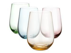 DIKO Colored Stemless Wine Glasses (Set of 4)- 16.7oz, Hand Blown Lead Drinking Glass Tumblers for Red or White Wine, Water, Juice, Beer, Cocktail, Deluxe Gift Pack DIKO Colored Stemless Wine Glasses (Set of 4)- 16.7oz, Hand Blown Lead Drinking Glass Tumblers for Red or White Wine, Water, Juice, Beer, Cocktail, Deluxe Gift Pack