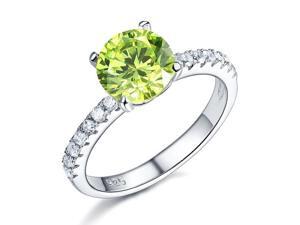 Exquisite Women Wedding Rings 925 Sterling Silver Bridal Wedding Promise Engagement Ring 2 Ct Green JewelryXFR8214/7 Exquisite Women Wedding Rings 925 Sterling Silver Bridal Wedding Promise Engagement Ring 2 Ct Green JewelryXFR8214/7