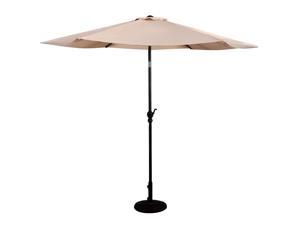 Goplus 10ft Patio Umbrella 6 Ribs Market Steel Tilt W Crank Outdoor Garden Beige Newegg Com