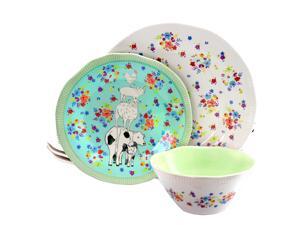 Life on the Farm 12 Piece Round and Scalloped Durastone Dinnerware Set with Farm and Floral Print Life on the Farm 12 Piece Round and Scalloped Durastone Dinnerware Set with Farm and Floral Print
