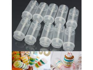 10X Plastic Push Up Cake Containers Lids Shooters For Wedding Birthday Party Cream Piping Bag 10X Plastic Push Up Cake Containers Lids Shooters For Wedding Birthday Party Cream Piping Bag