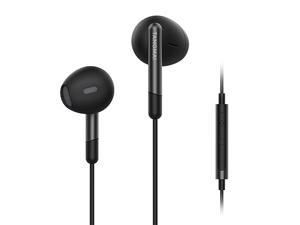 TANGMAI T5 Wired Earbuds in Ear Headphones with Microphone, Stereo Bass Sound with 13.6mm PET+PU Extra Big Drivers, Lightweight Comfortable Wearing, 3.5mm Earphones for Laptop/Smartphone/PC