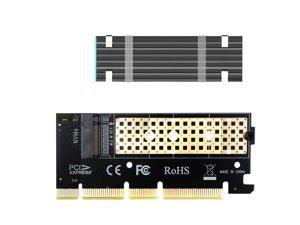 GLOTRENDS M.2 PCIe NVMe 4.0/3.0 Adapter with 0.12inch (3mm) Thick M.2 Heatsink for M.2 PCIe SSD (NVMe and AHCI), PCI-E GEN4 Full Speed