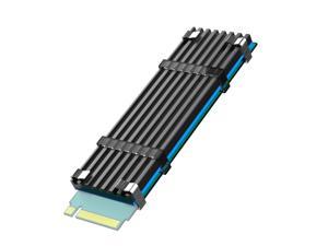 ASHATA PCIE M.2 SSD 2280 SSD Heat Sink Nano Silica Gel Fin Solid State Drive Cooling Fin 70x22x6mm for Desktops Black 