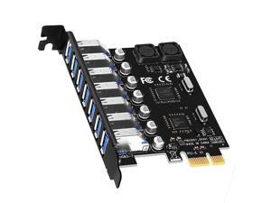 GLOTRENDS 7 Port USB-A 3.0 5Gbps PCIe Adapter Card, Compatible with Windows and Linux (Not Support Mac OS)