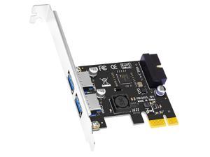 GLOTRENDS 2 Port USB-A + 19PIN USB 3.0 PCI-Express Adapter Card, Compatible with Windows and Linux (Not Support Mac OS)