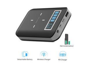 3 In 1 Multifunction Charge Box Charging Station Power Bank All-in-one ,PD 18W Fast Charging ,10W Wireless Charging ,Charger for 18650 Batteries (Battery not Included) Input Output Power Station 3 In 1 Multifunction Charge Box Charging Station Power Bank All-in-one ,PD 18W Fast Charging ,10W Wireless Charging ,Charger for 18650 Batteries (Battery not Included) Input Output Power Station