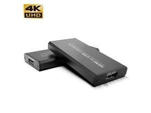 4K USB Video Capture Card USB 2.0 HDMI Video Grabber Record adapter with Loop Audio for Record via DSLR Camcorder Camera PC Youtube OBS Live Streaming Broadcast