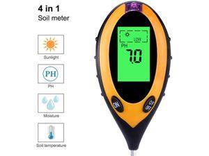 4 in 1 Soil PH Tester Moisture Sunlight Light Temperature Test Meter Portable Tool for Garden Plant Lawns